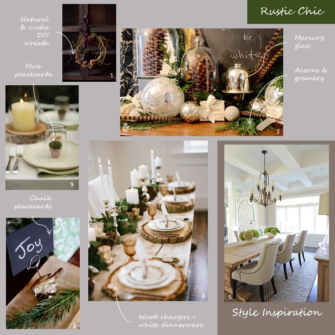 Rustic chic holiday decorating styles