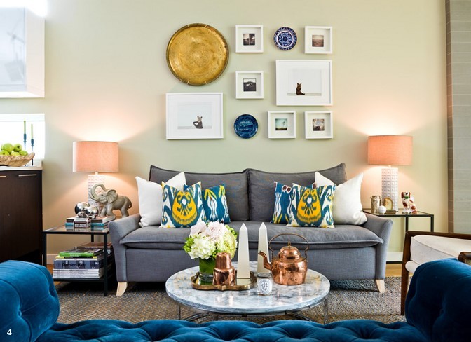 Grey and navy living room