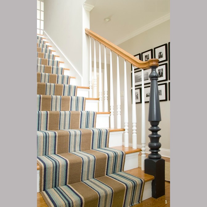 Casual striped stair runner