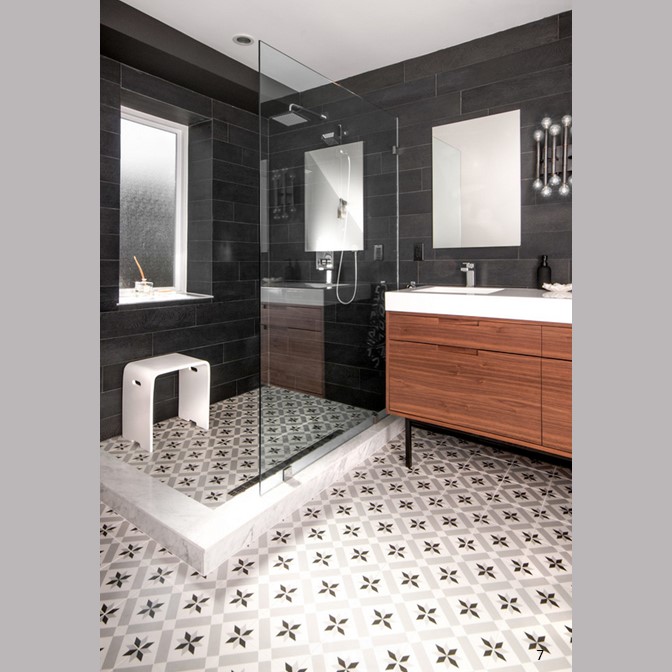 Encaustic Tile Modern Bathroom