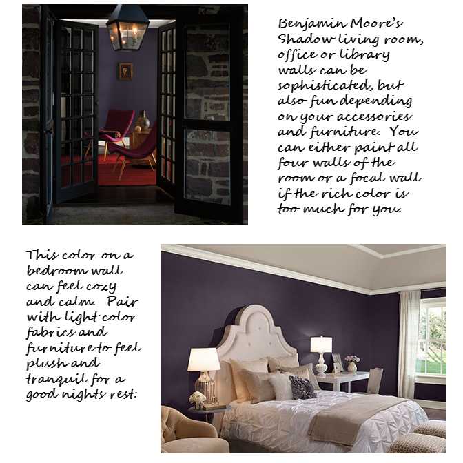Color of the Year, Comforting hue, Benjamin Moore, Benjamin Moore color of the year, Shadow, paint, wall color, interior design, Minnesota interior design, color of the year 2017, wall paint trend, interior design trend, intimate wall color, comfortable wall color, intimate dining room, tranquil bedroom wall color