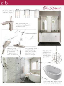 A collage of products used in the master bathroom