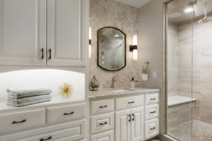 A photo of the vanity in The Glamorous Lower Level Bathroom