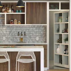 Modern lower level bar with secret door