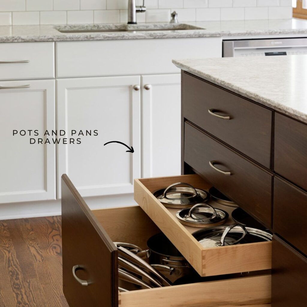 Pots and Pans Drawer Kitchen Cabinet Features Kitchen Design Build Che Bella Interiors