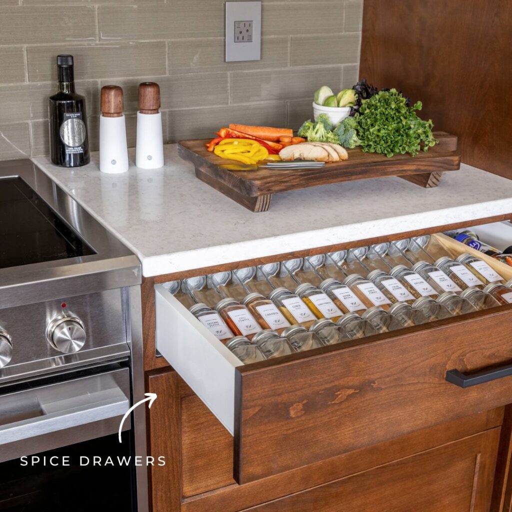Spice Drawer Kitchen Cabinet Features Kitchen Design Build Che Bella Interiors
