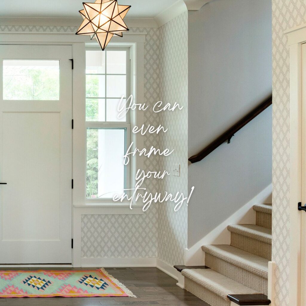 Entryway wallpaper example interior designer Minneapolis