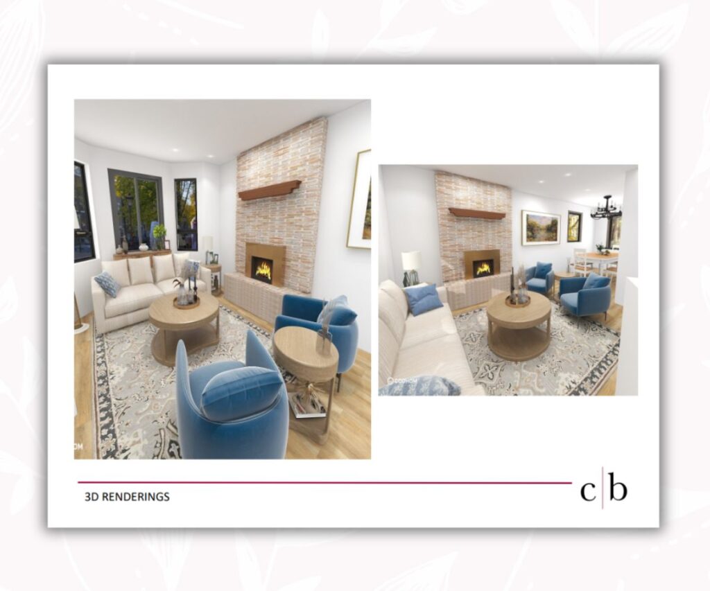 E-design Interior Design Living Room 3D Renderings