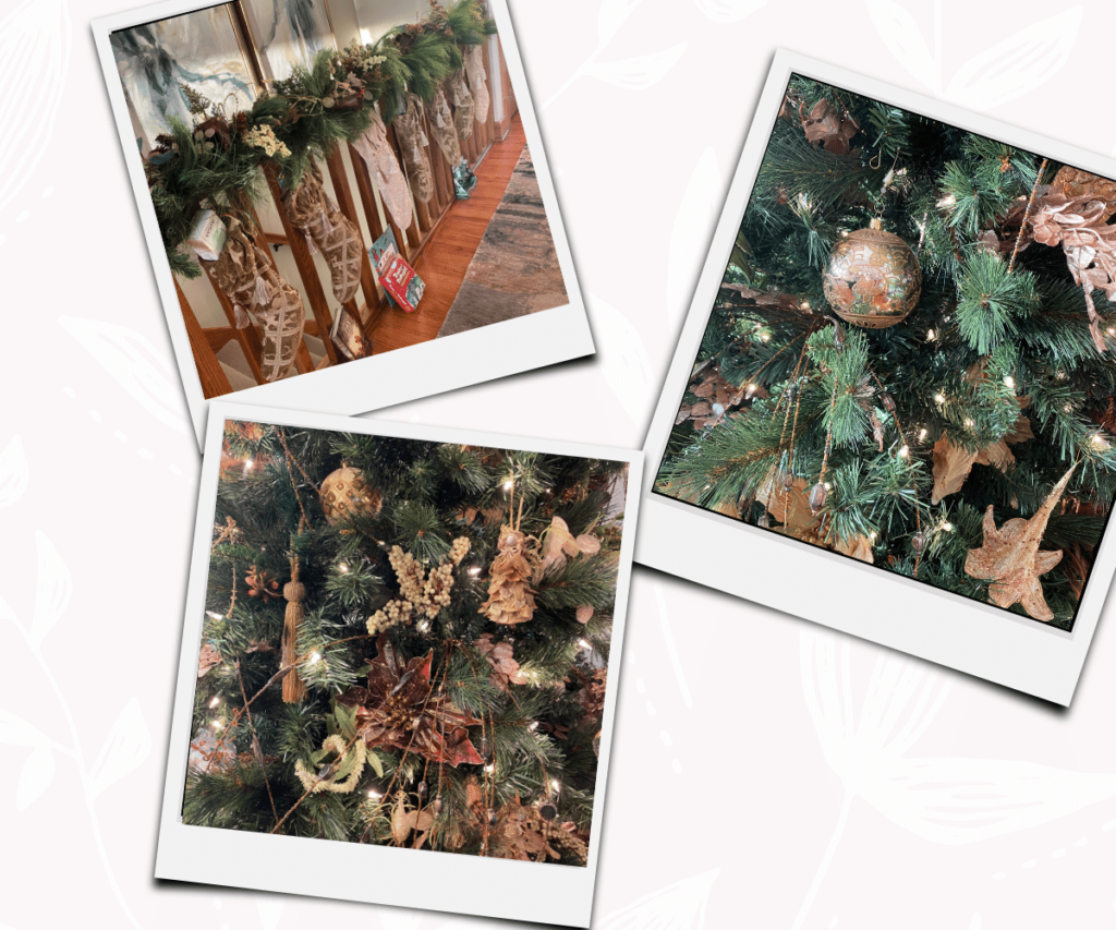 Layer elements to add depth and visual interest to holiday decor
