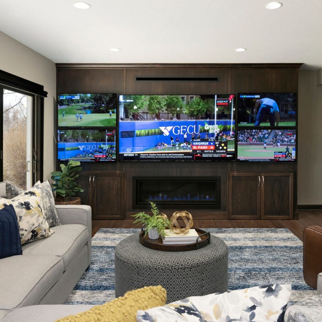 After Photo: TV wall in refinished basement