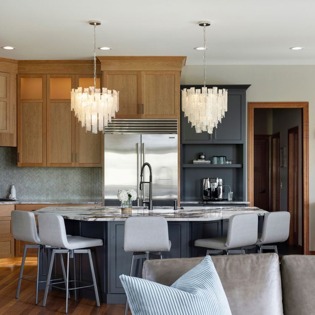Large kitchen island, remodeled kitchen, Lakeville, MN